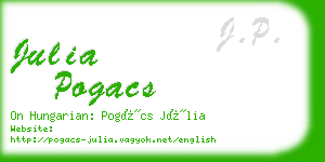 julia pogacs business card